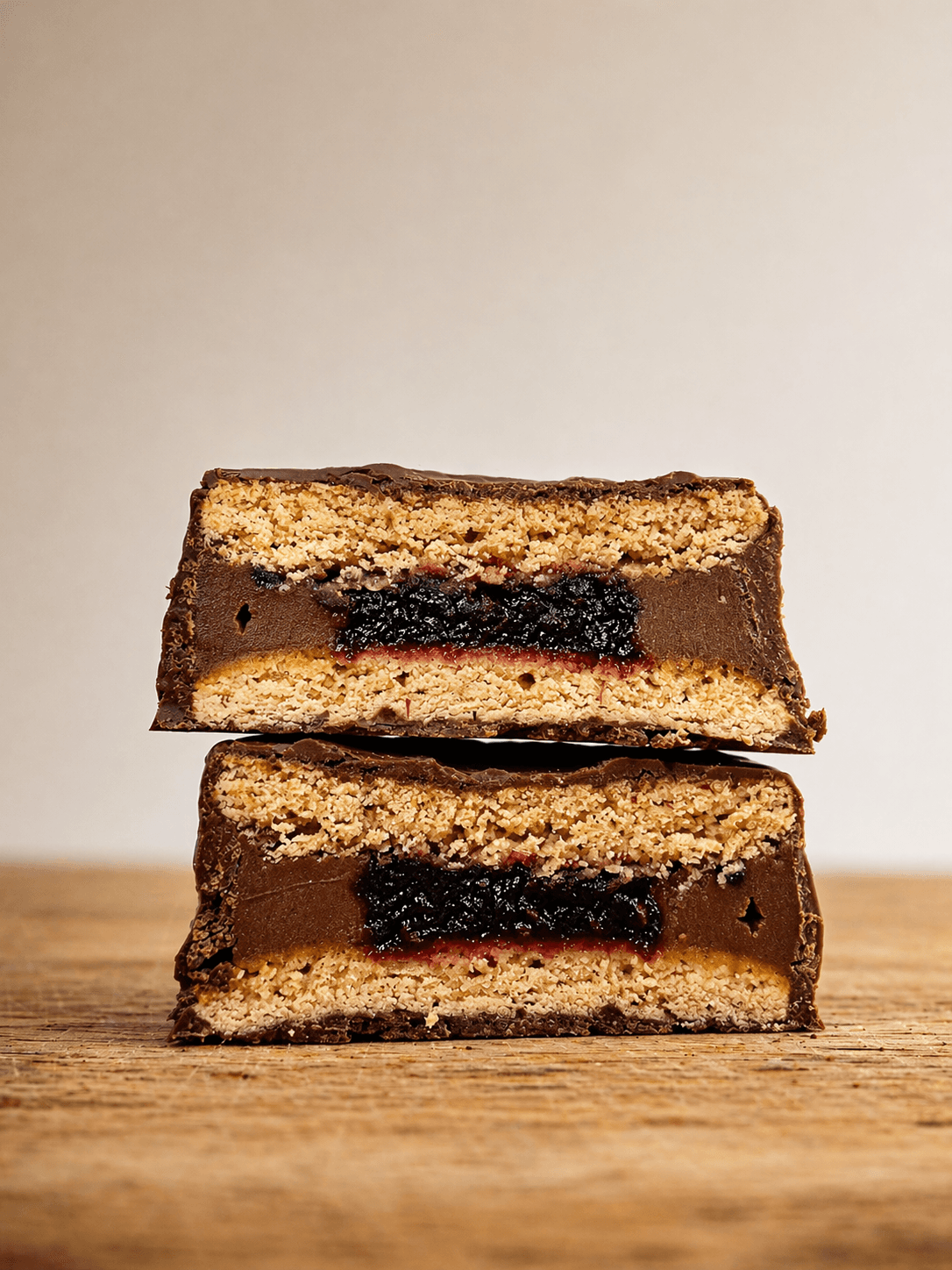 Alfajor Porto com chocolate negro e frutos vermelhos
